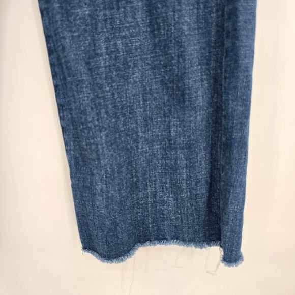 William Rast Junior Women Frayed Hem Wide Leg Crop Jeans Dark Wash Size 24 - Picture 9 of 13